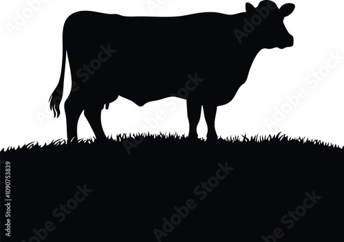 Cow Silhouette Black Vector Artwork