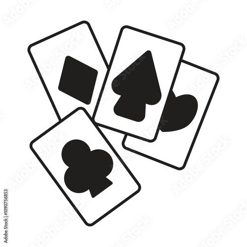 Playing cards icon vector on white background