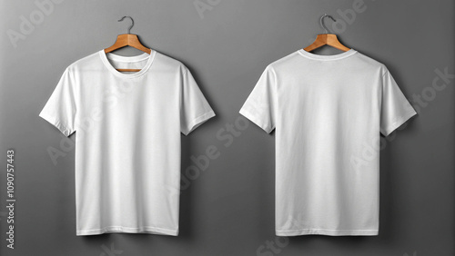 White T Shirt Mockup Front and Back View Apparel Template for Design and Branding