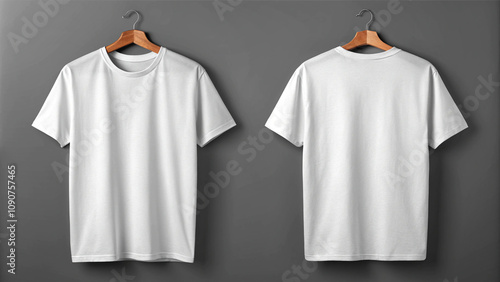 White T Shirt Mockup Front and Back View Apparel Template for Design and Branding