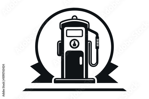 Vintage Gas Pump Illustration Showcasing Retro Design and Classic Style