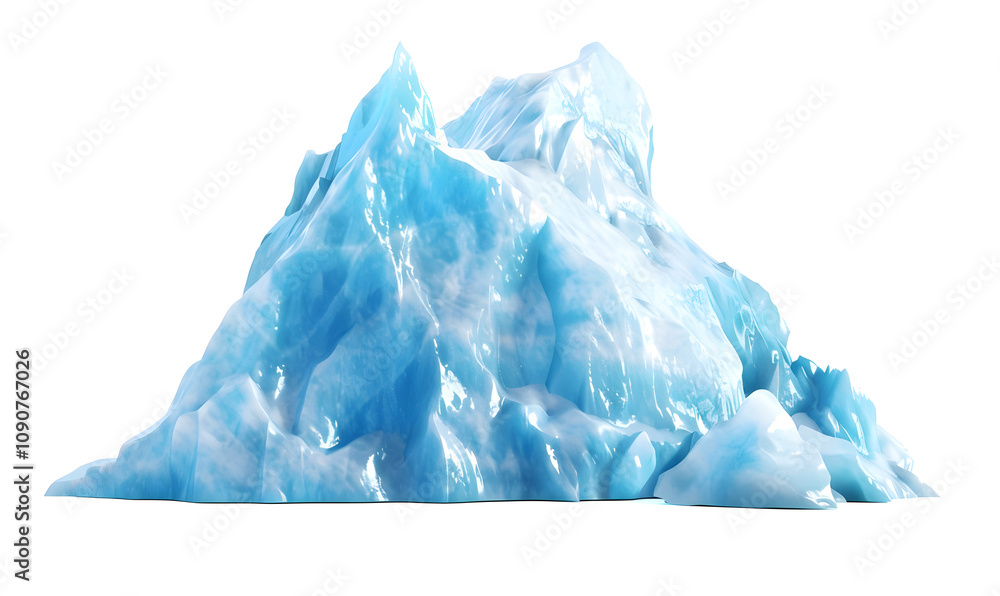 Obraz premium Massive iceberg isolated on white background