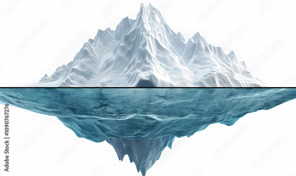 Obraz premium Massive iceberg isolated on white background