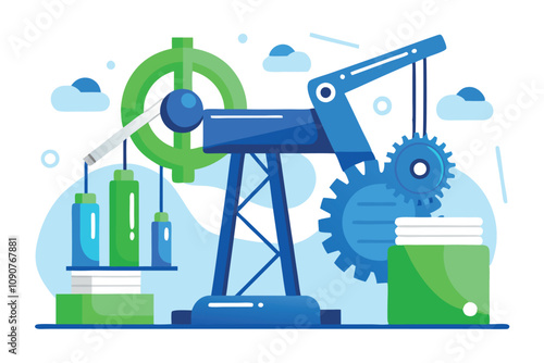 Graphic Representation of Industrial Machinery and Processes in a Modern Setting