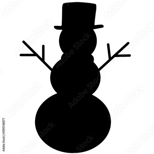 Snowman. Christmas decor. Template for cutting plotter