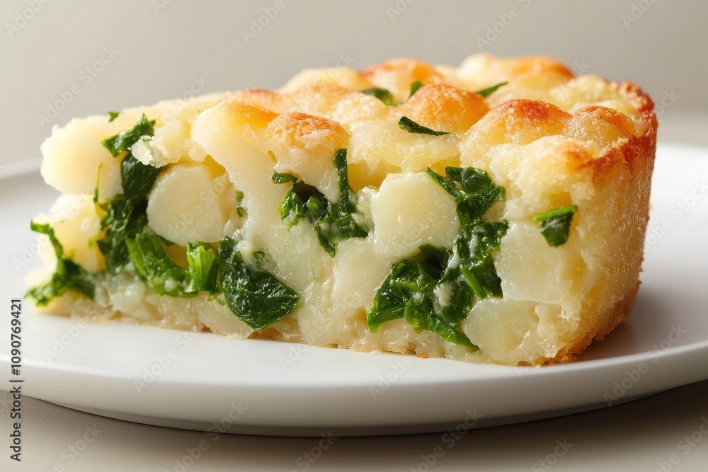Savory Turnip Pudding Slice on White Plate Chinese food Savory Turnip Pudding Slice on White Plate Chinese food