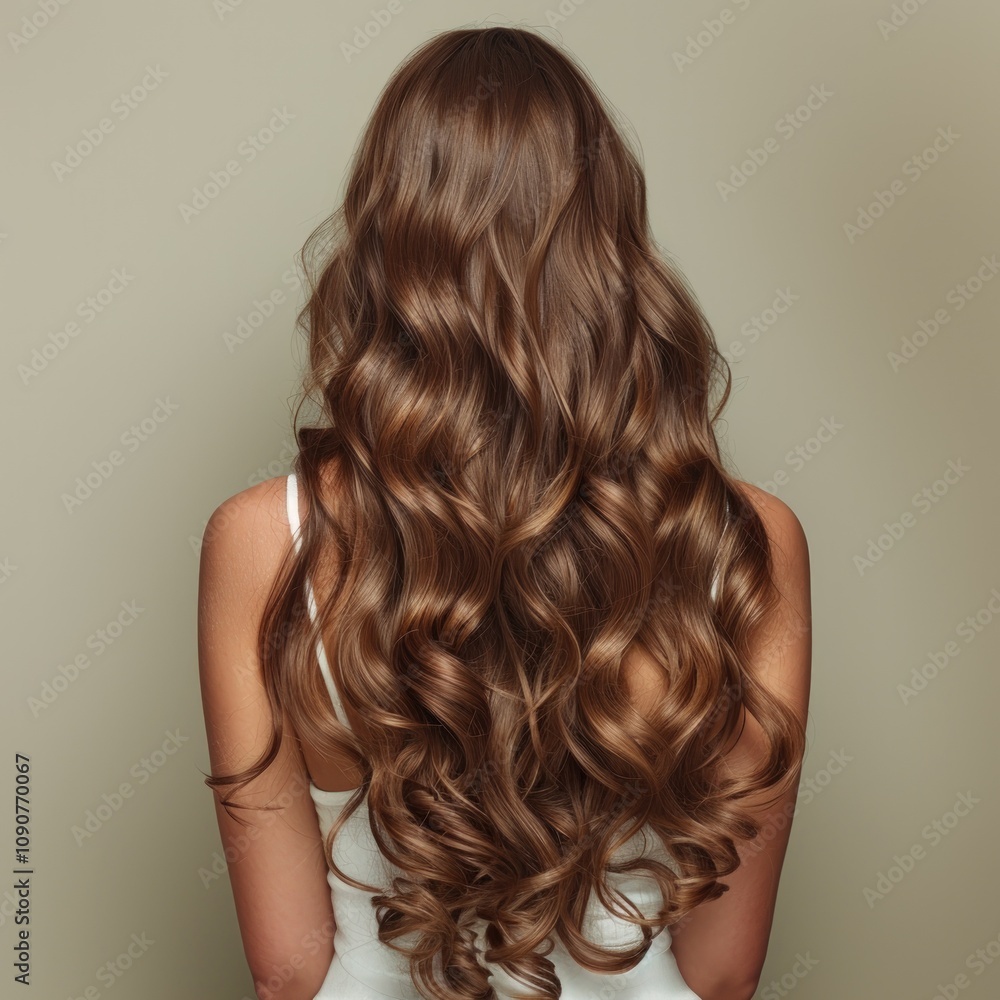 Fototapeta premium Long Wavy Brunette Hair