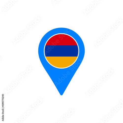 Free Download Armenia location pin with national flag design - GFXLoad