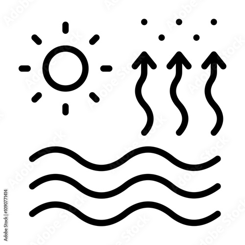 black sun, waves, arrows, heat, weather clip art preview