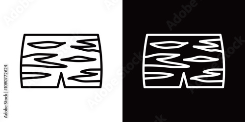 鬼のパンツのシンプルなラインアイコン