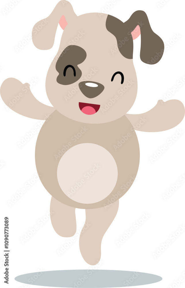 Obraz premium Cute puppy laughing happy isolated on white