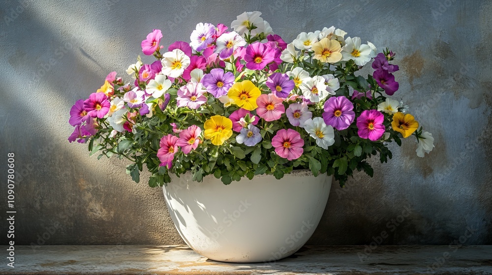 custom made wallpaper toronto digitalA bunch of pretty flowers in a white pot.
