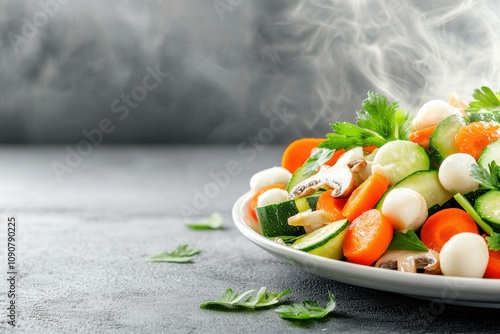 Colorful Stir-Fried Vegetables in a Wok Chinese food photo