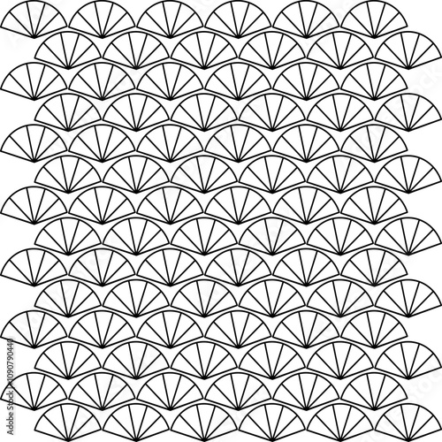 Abstract, Geometric, Lines, pattern, triangle, fan, Illustration, vector, alternating overlapping, symmetrical, orderly arrangement background, black and white, banner, website, template, seamless