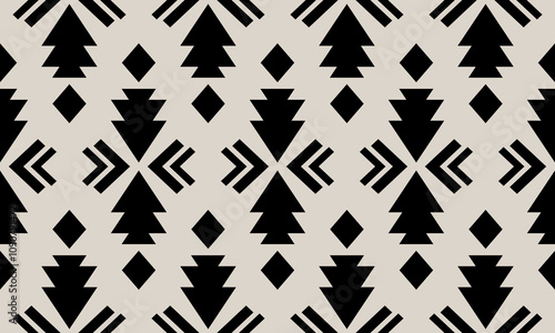 Navajo tribal seamless pattern. Native American ornament. Ethnic South Western decor style. Boho geometric ornament. Vector seamless pattern. Mexican blanket, rug. Woven carpet illustration