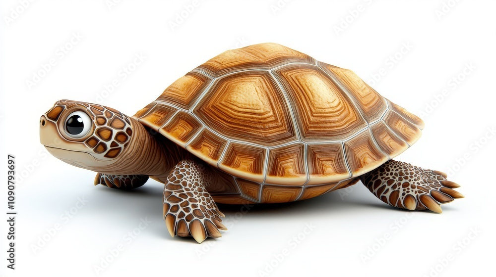 Obraz premium 3D Render of Adorable Cartoon Turtle