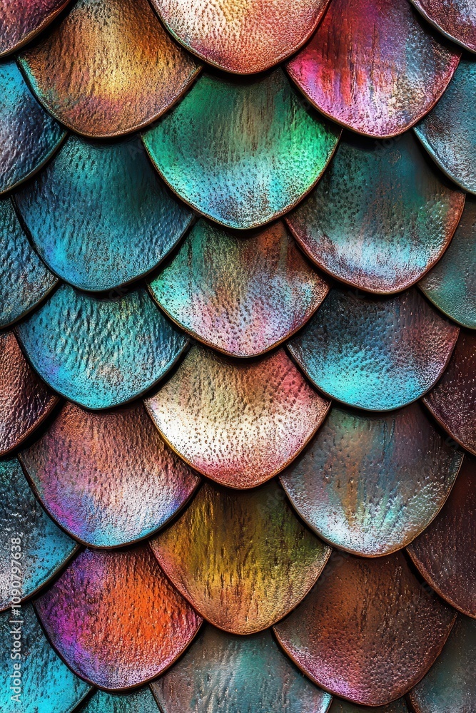 custom made wallpaper toronto digitalMajestic dragon scales in multicolor patterns, seamless texture, Asian opulence