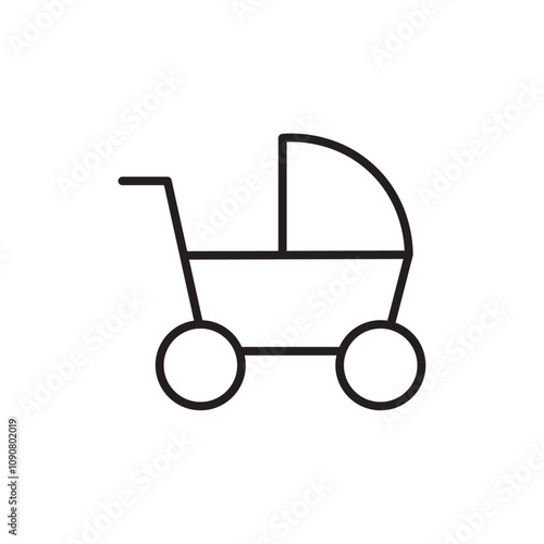 Baby carriage icon web design in vector