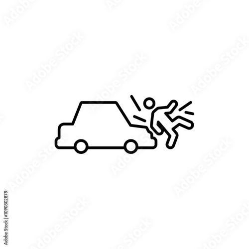 Car accident icon web design in vector