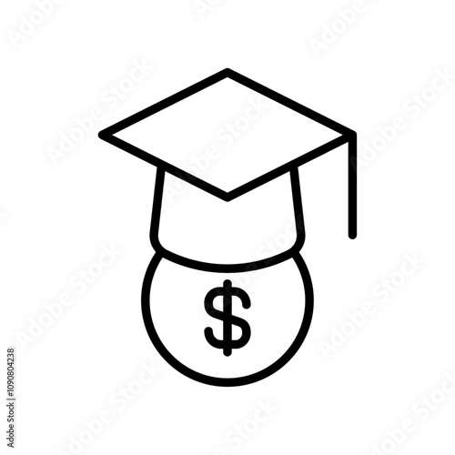 Education cost icon web design in vector