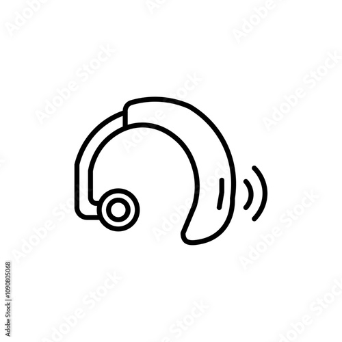 Hearing aid icon web design in vector
