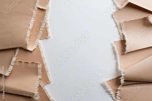 Frayed Edges Paper Texture on White Background
