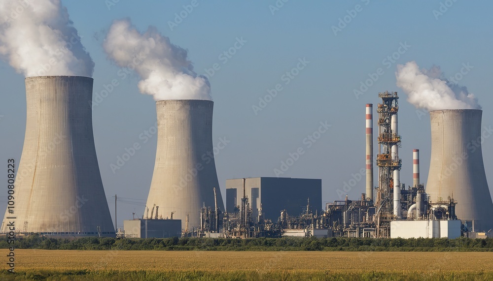 Fototapeta premium Industrial Emissions from Power Plant
