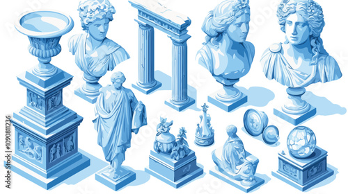Antique Art Object in Museum Line Icon