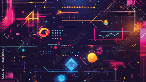 Math Symbols Tech Background for Educational Designs