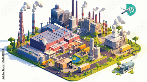 Modern Factory Isometric Map Video Concept