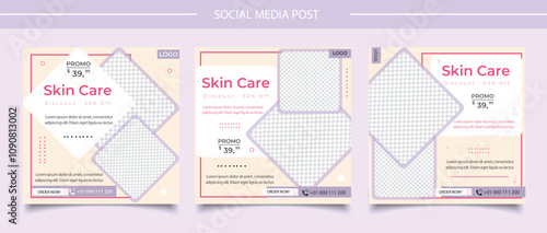 Beauty and spa center social media template design