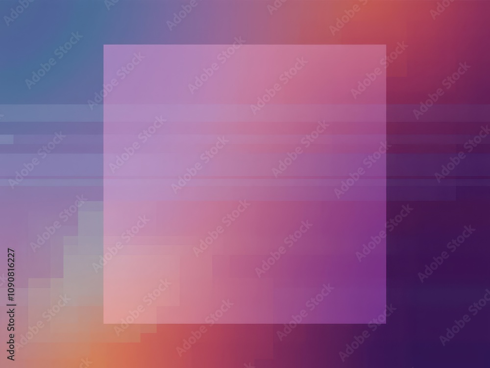 Fototapeta premium Abstract digital square shape dissolving into a gradient of colors, vibrant