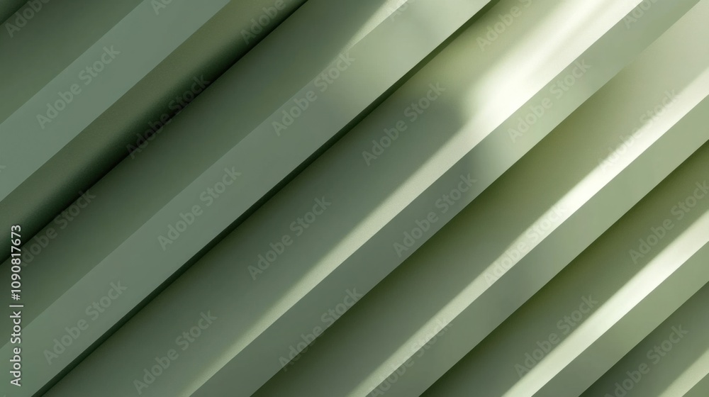 Obraz premium Abstract green banner with diagonal stripes and subtle shadow