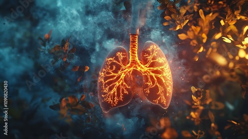 Smoking Effect on Human Lungs. Concept of No Smoking and World Lung Health

 photo