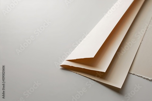 Frayed Paper Edges Showcased on White Background