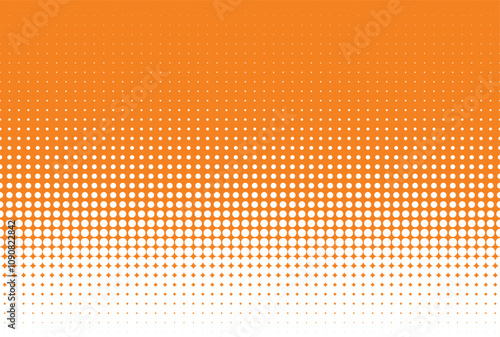 Vector orange stars halftone gradient. Comics effect. Isolated on white background