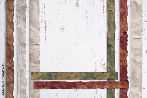 Distressed Textured Paper Borders on White Background for Vintage Aesthetic