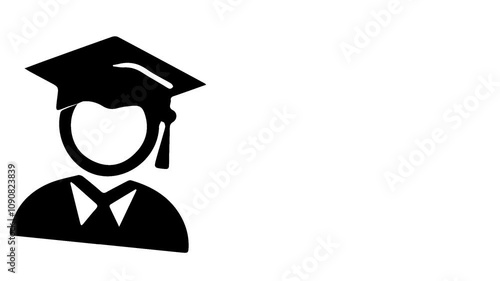 Education icon theme on a white background. Animation minimalist of education