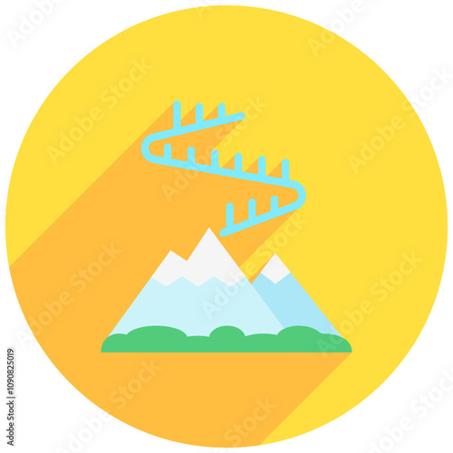 northernlights rounded color icon. use for modern concept, print, UI, UX kit, web and app development. Vector EPS 10, related to winter, cold season.