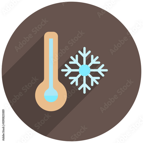 thermometer rounded color icon. use for modern concept, print, UI, UX kit, web and app development. Vector EPS 10, related to winter, cold season.