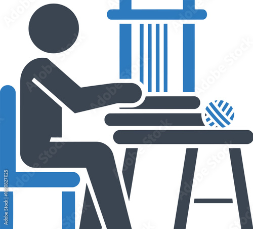 Person Weaving on Loom icon
