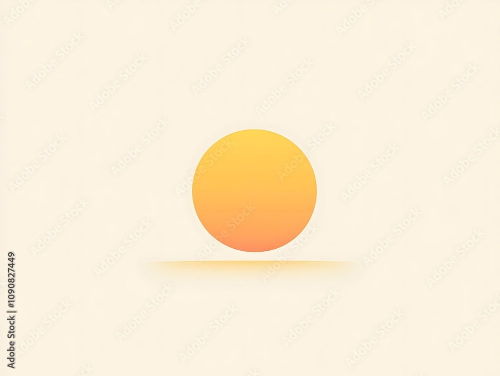 A single orange yellow circle rests on a pale background A single orange yellow circle rests on a pale background