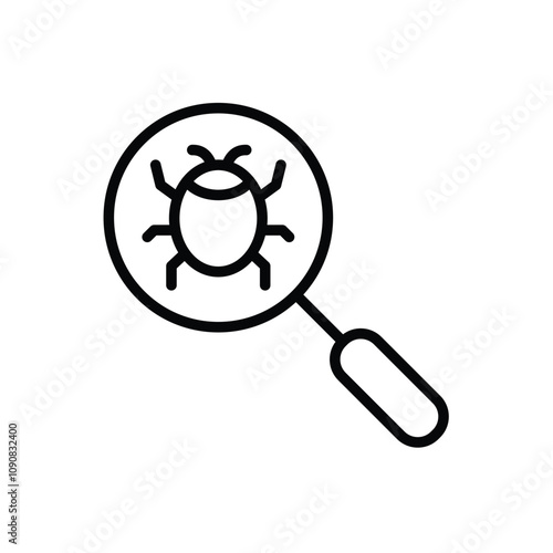 Cyber security vector icon, mobile or computer pc virus icon, cyber attack sign. Protection, malware icon, antivirus 