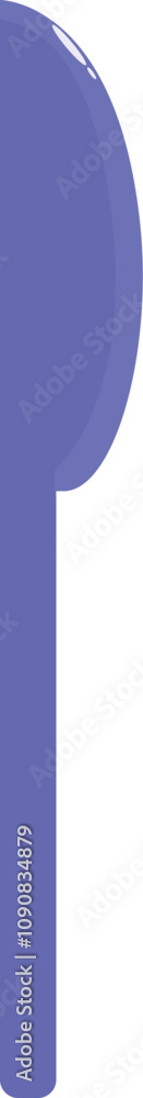 Purple plastic knife standing upright on a white background, simple and minimalist design Purple plastic knife standing upright on a white background, simple and minimalist design