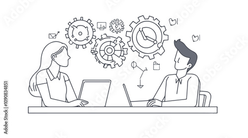 Professional Mechanical Engineer Team Collaboration with Man and Woman