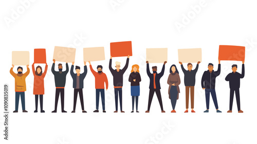 Protesting Character in the Crowd of Men - Activism Concept