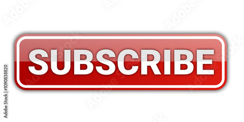 simple red subscribe button with transparent background