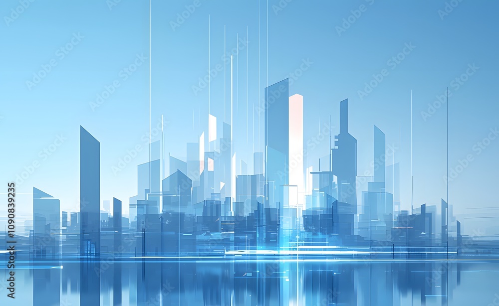 abstract blue city abstract blue city