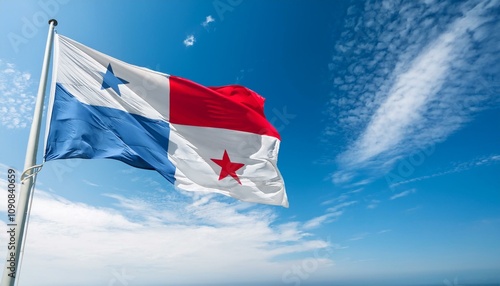 パナマの国旗(waving national flag of Panama.)
 photo