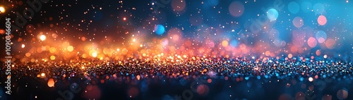 Vibrant bokeh lights create an enchanting background, perfect for artistic designs and creative projects. photo